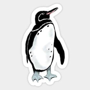 Galápagos Penguin pattern on grayish blue Sticker